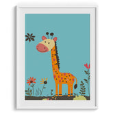 Playful Giraffe in the Garden Poster
