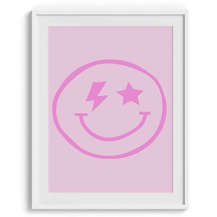 Playful Pink Smiley Face Illustration