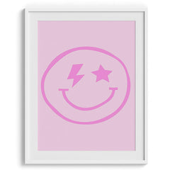 Playful Pink Smiley Face Illustration