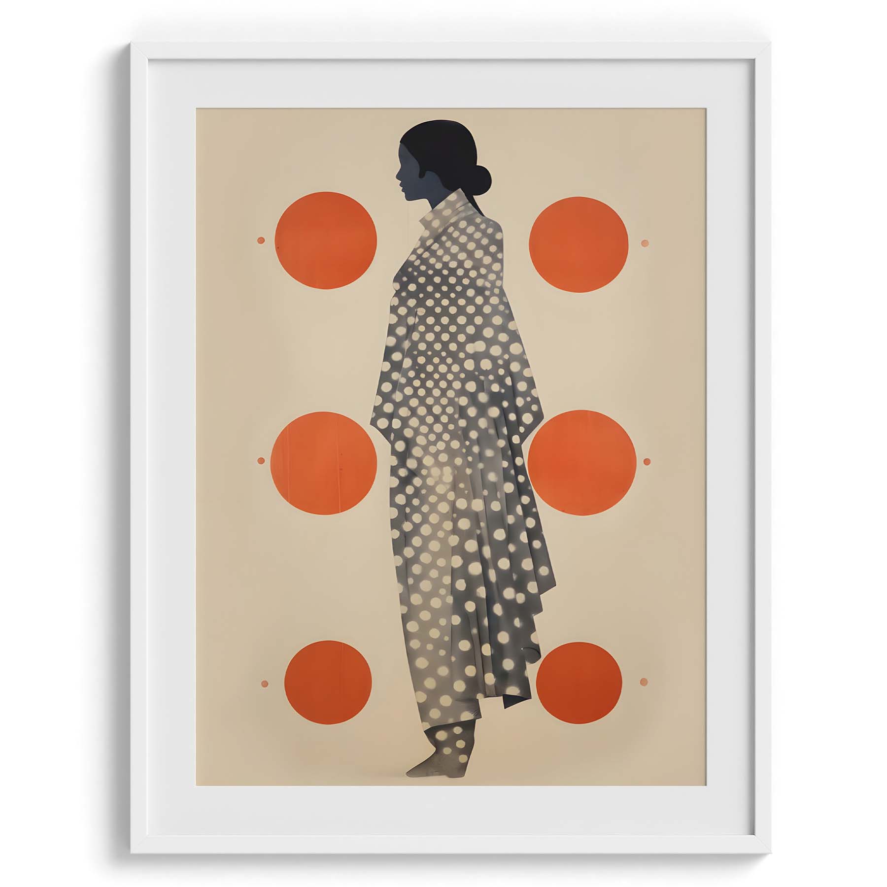 Polka Dot Saree Silhouette Art