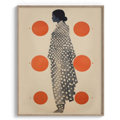 Polka Dot Saree Silhouette Art