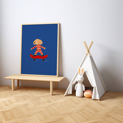 Poodle on Skateboard Wall Art