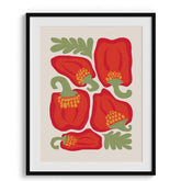 Red Bell Peppers Illustration Wall Art
