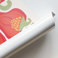 Red Bell Peppers Illustration Wall Art