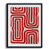 Red Geometric Maze Pattern