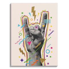 Rock On Pop Hand Gesture Art