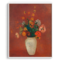 Rustic Vase of Red Florals