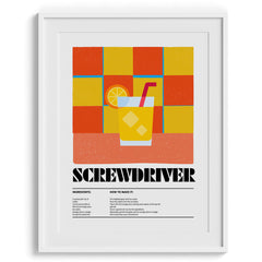 Screwdriver Citrus Twist Framed Art For Wall