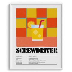Screwdriver Citrus Twist Framed Art For Wall