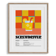Screwdriver Citrus Twist Framed Art For Wall