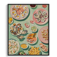 Seafood Brunch Spread Modern Wall Art