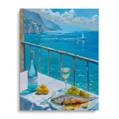 Seaside View with Fish Lunch Canvas Wall Prints