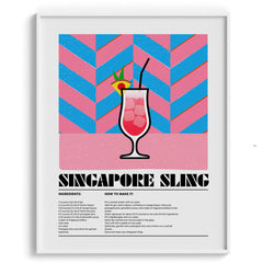 Singapore Sling Wall Painting For Cafe