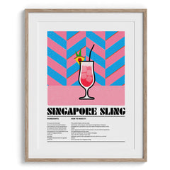Singapore Sling Wall Painting For Cafe