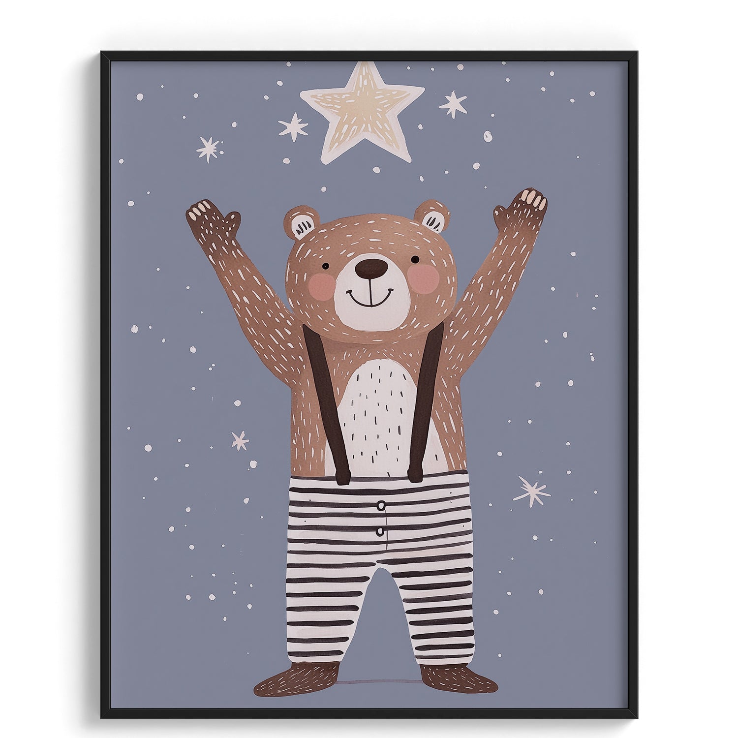 Starry Night Bear Kids Print