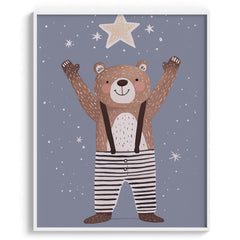 Starry Night Bear Kids Print