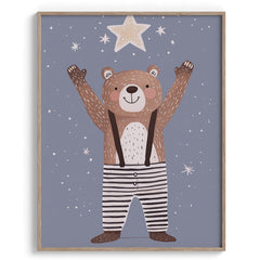 Starry Night Bear Kids Print