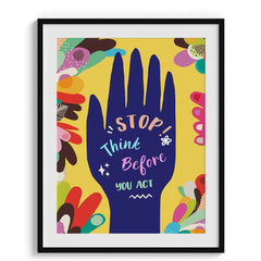 Stop & Think Motivational Hand Art