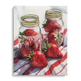 Strawberries in Glass Jars Wall Painting For Cafe