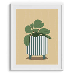 Striped Planter Botanical Wall Art