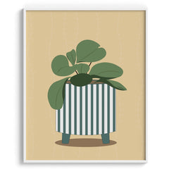Striped Planter Botanical Wall Art