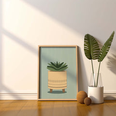 Succulent in Pastel Pot Plant Art