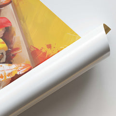 Sushi Platter Yellow Theme Canvas Wall Paintings