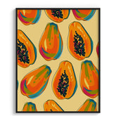Vibrant Papaya Pattern Canvas Wall Prints
