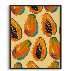 Vibrant Papaya Pattern Canvas Wall Prints
