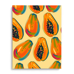Vibrant Papaya Pattern Canvas Wall Prints