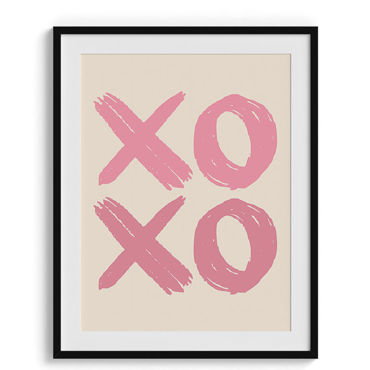 XOXO Pink Brushstroke Typography