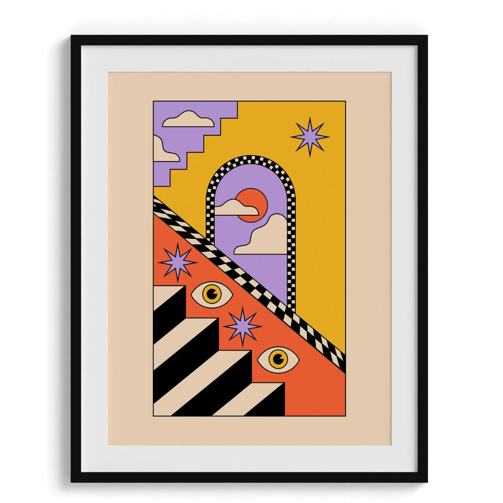 Retro-Futuristic Forms Wall Art Painting