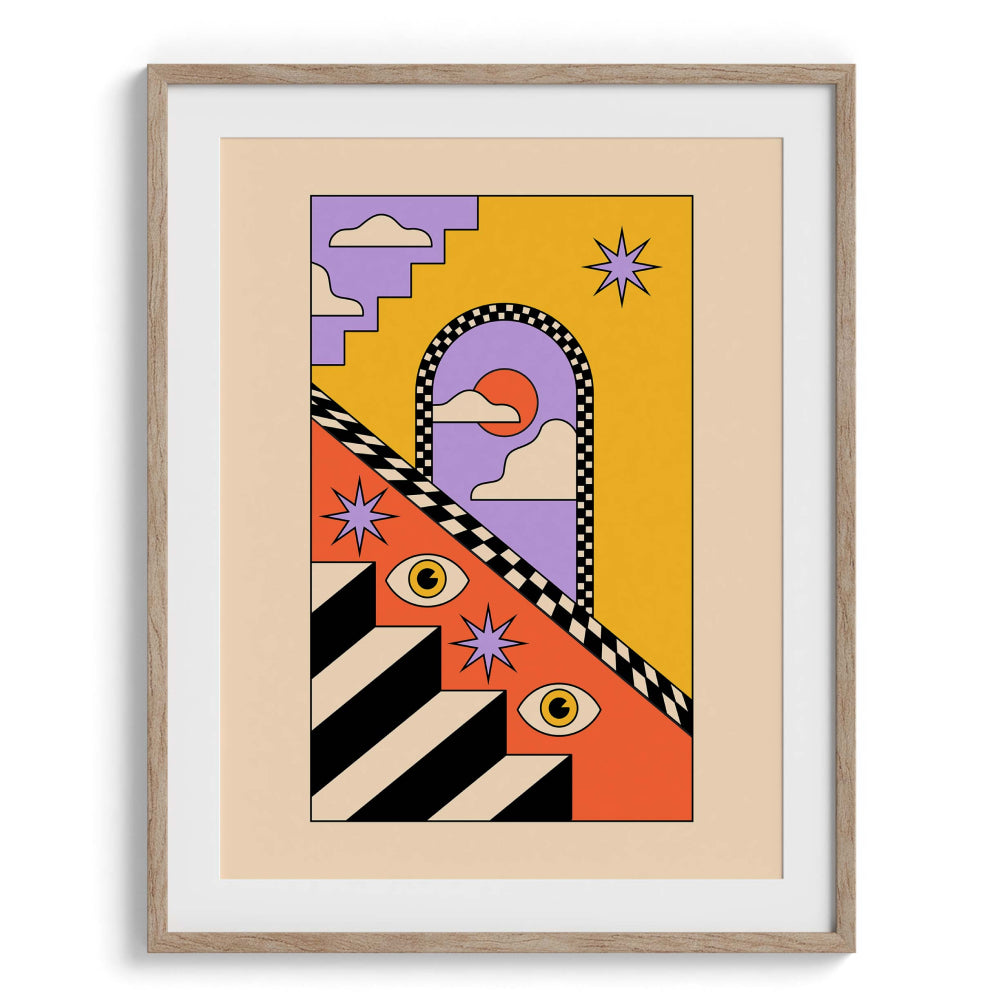Retro-Futuristic Forms Wall Art Painting