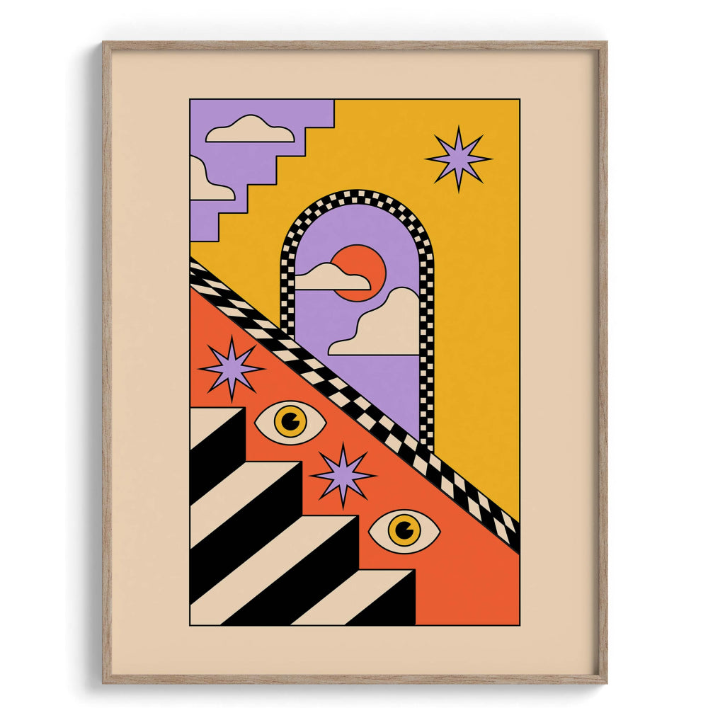 Retro-Futuristic Forms Wall Art Painting