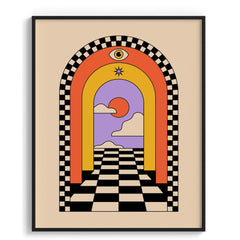 Retro-Futuristic Forms Canvas Wall Paintings