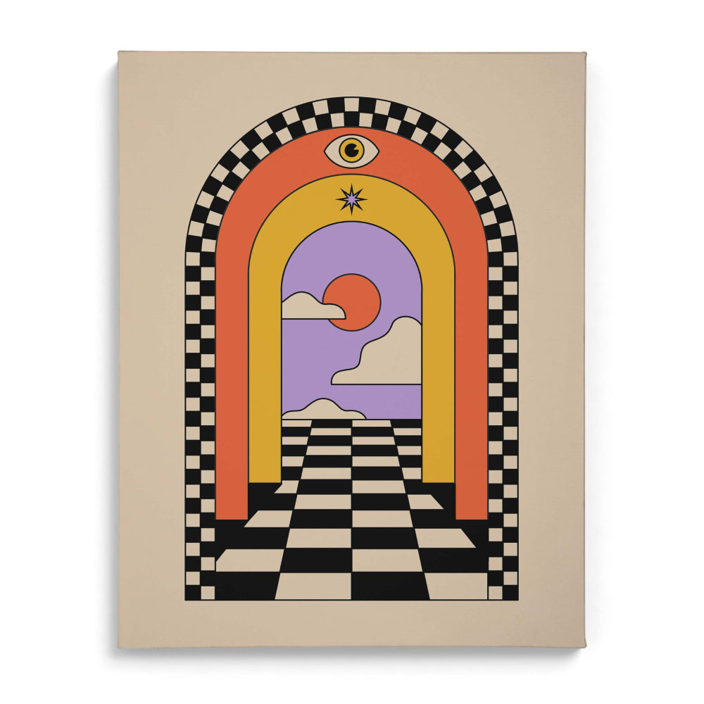 Retro-Futuristic Forms Canvas Wall Paintings