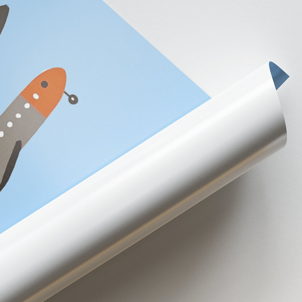 Airplanes in Flight Kids Poster