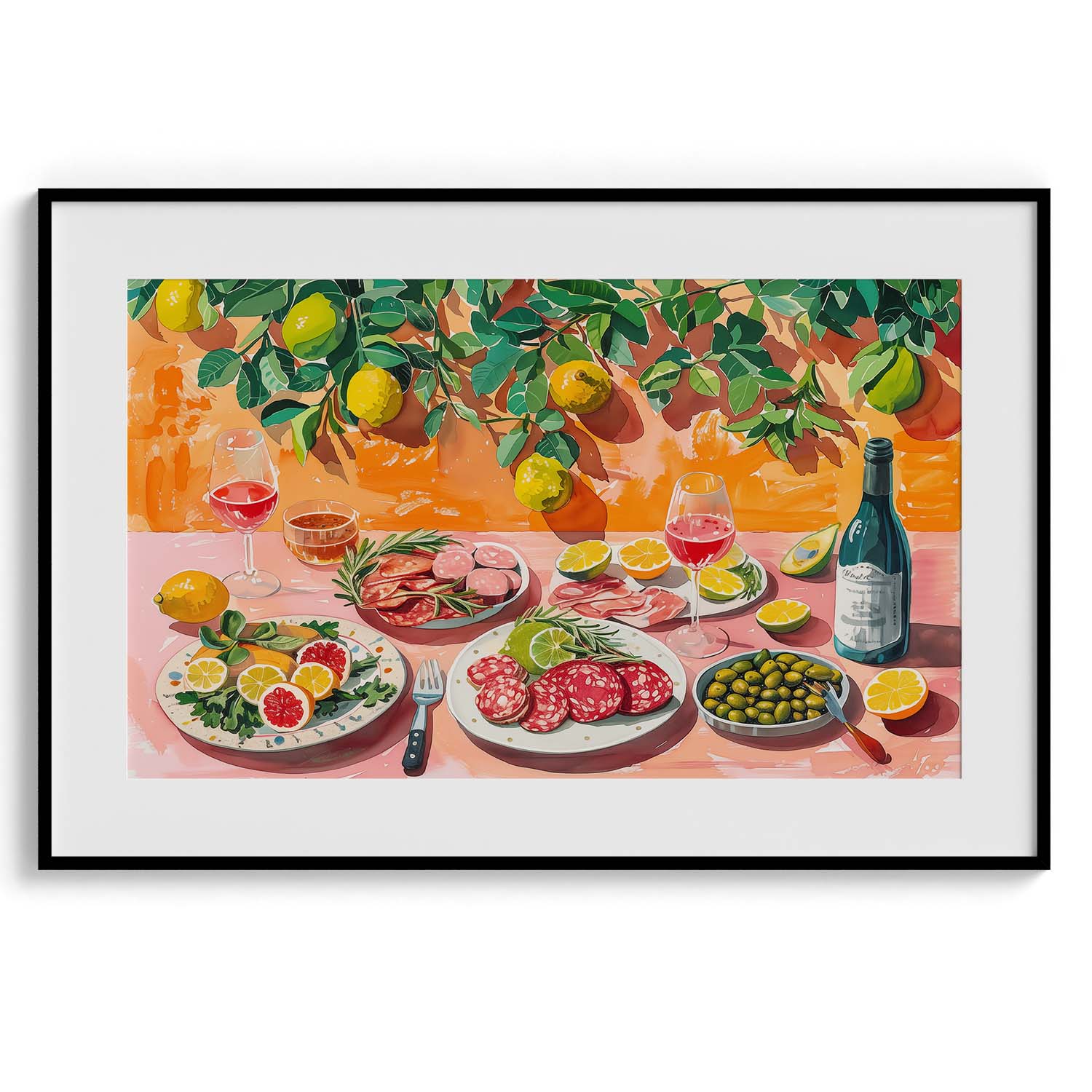 Antipasto & Wine Wall Painting For Kitchen