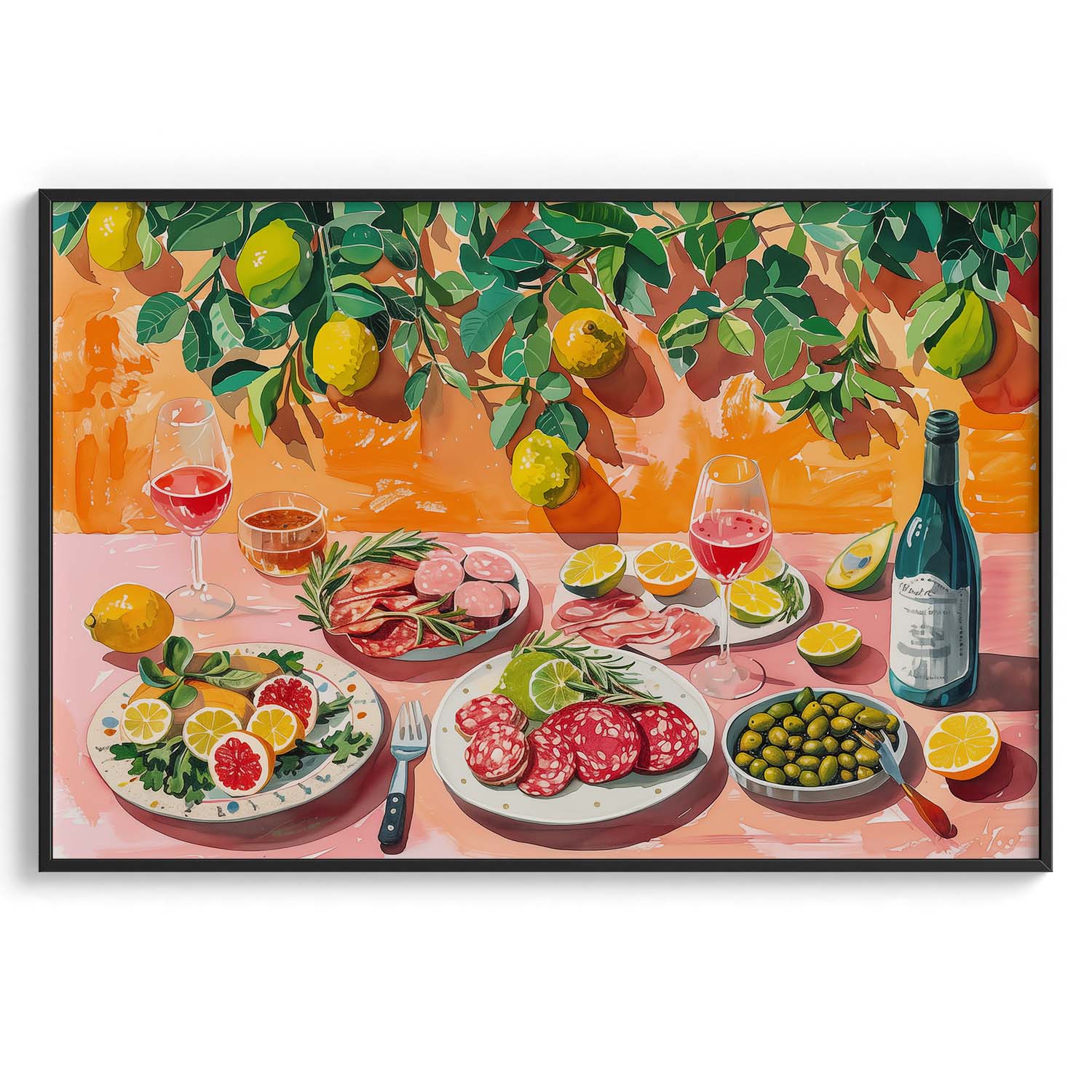 Antipasto & Wine Wall Painting For Kitchen