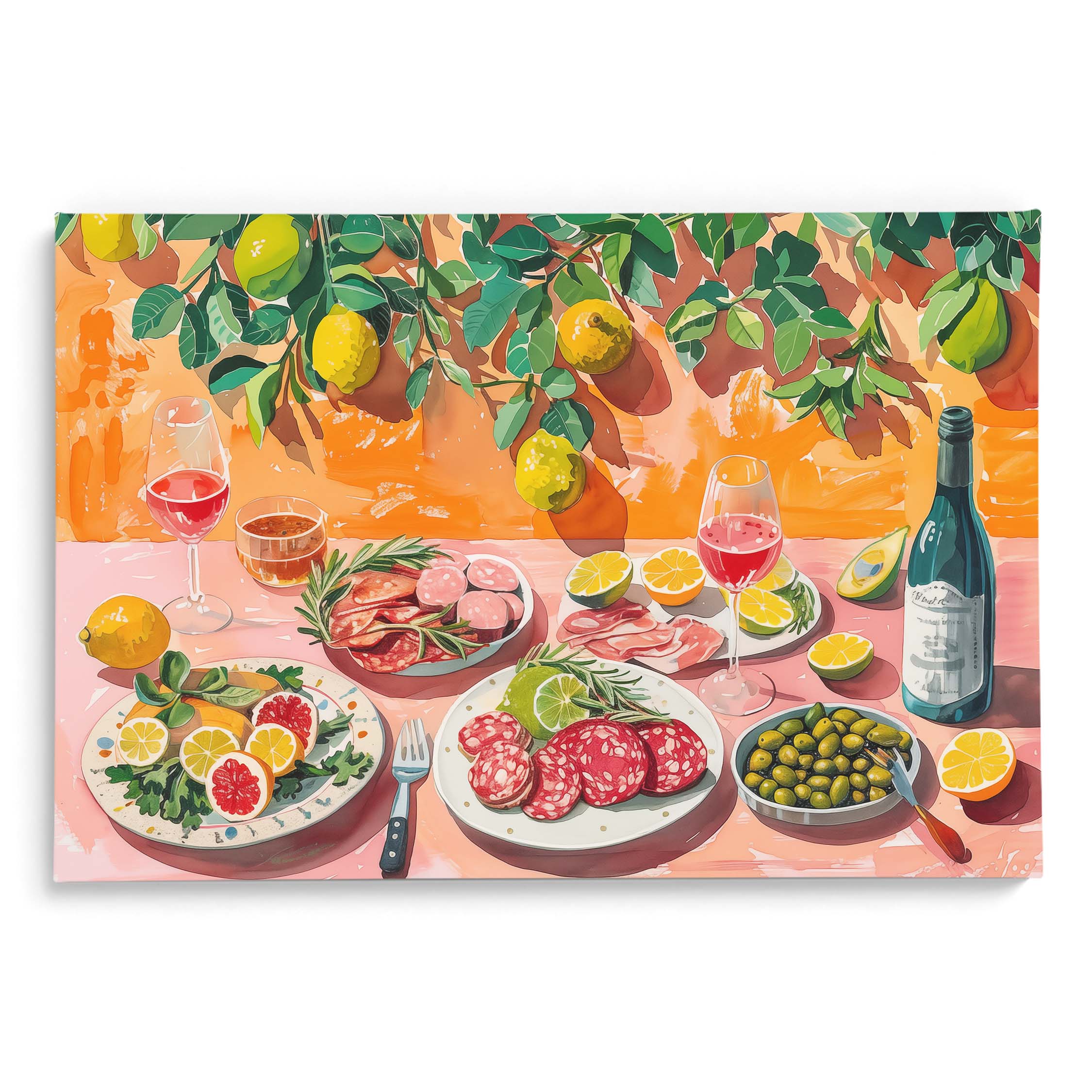 Antipasto & Wine Wall Painting For Kitchen