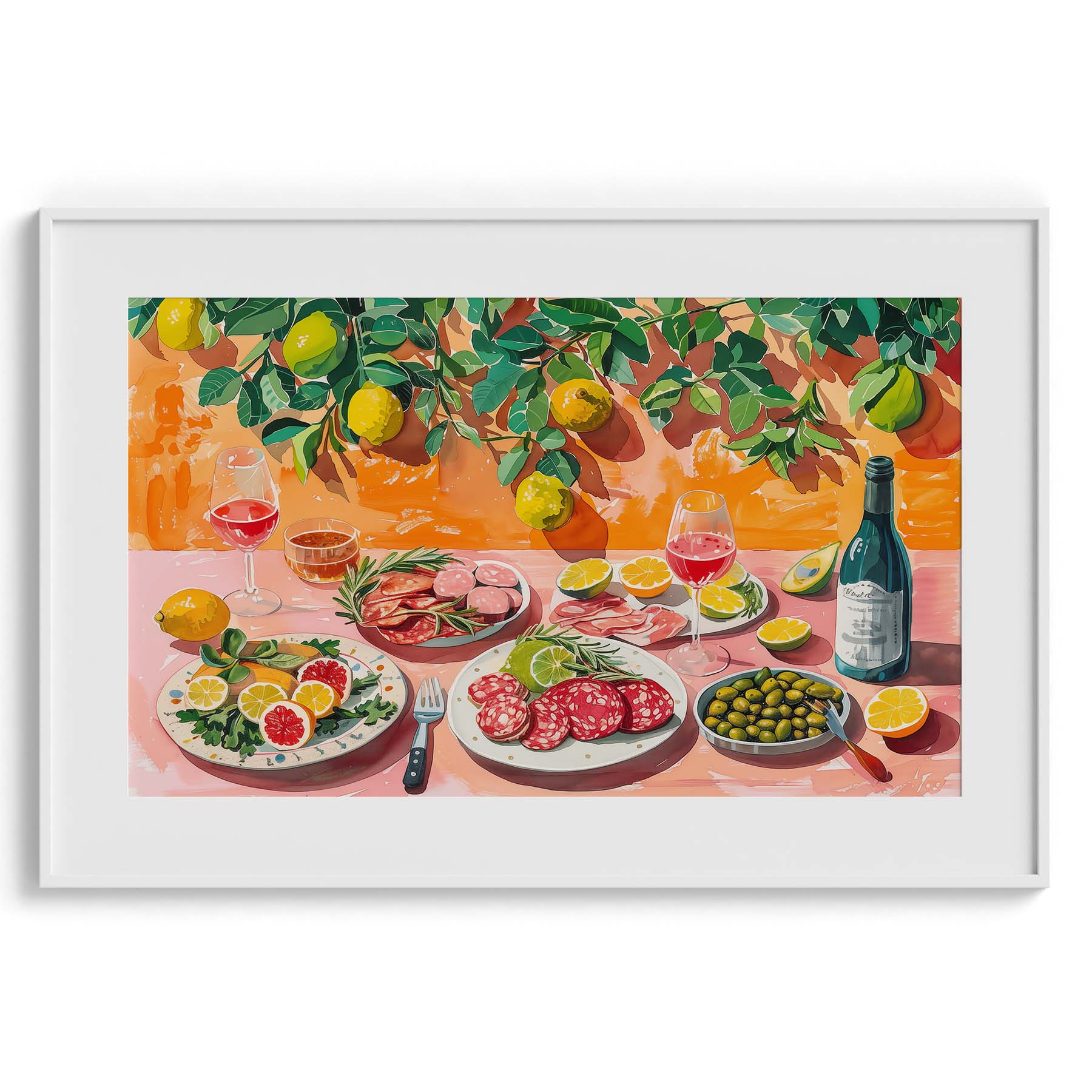 Antipasto & Wine Wall Painting For Kitchen