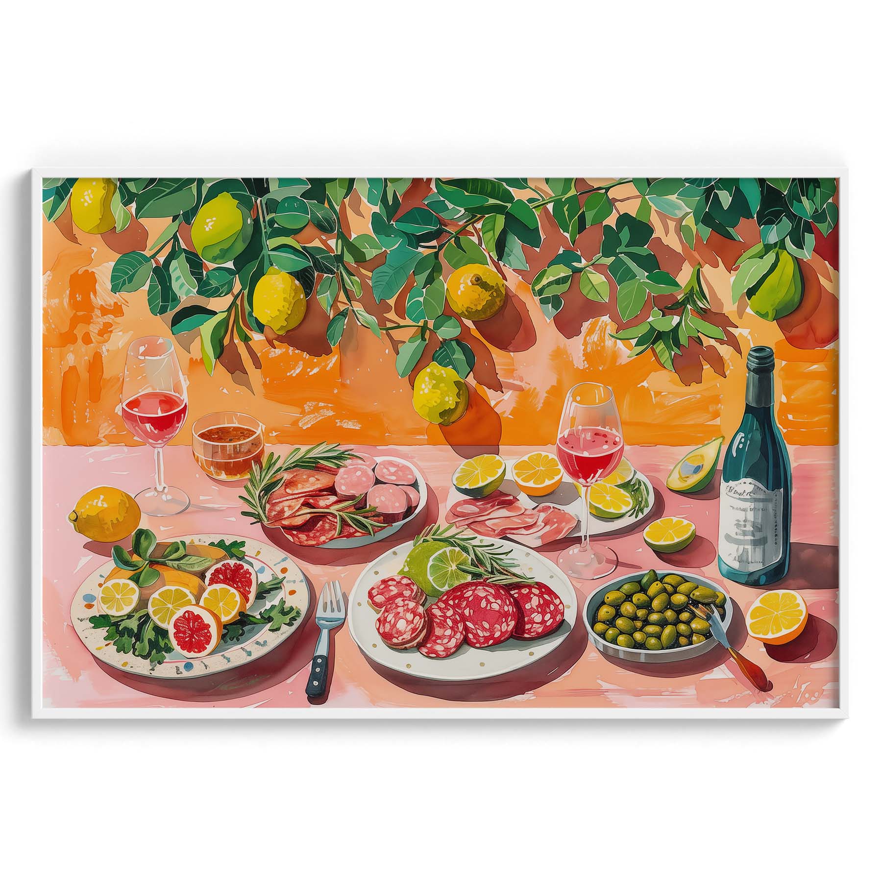 Antipasto & Wine Wall Painting For Kitchen