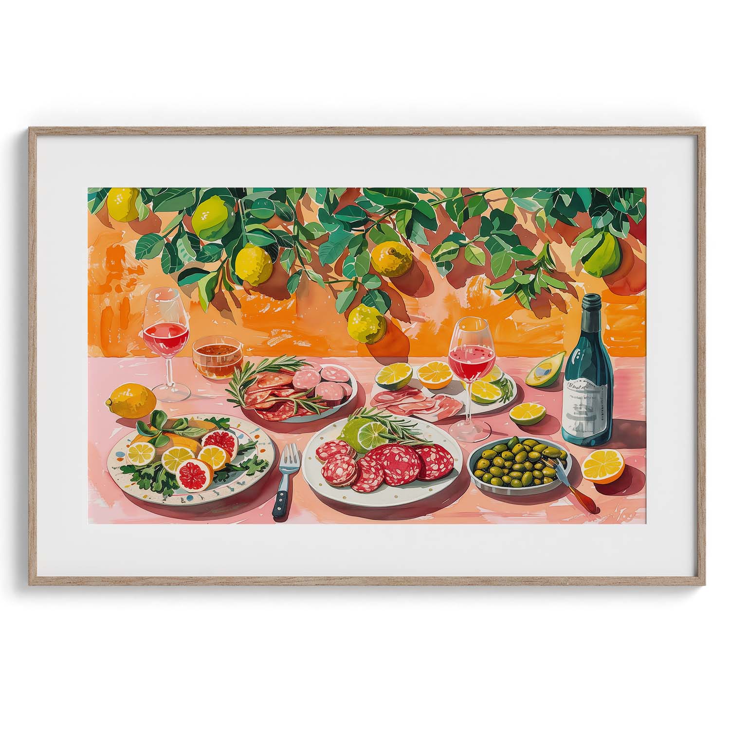 Antipasto & Wine Wall Painting For Kitchen