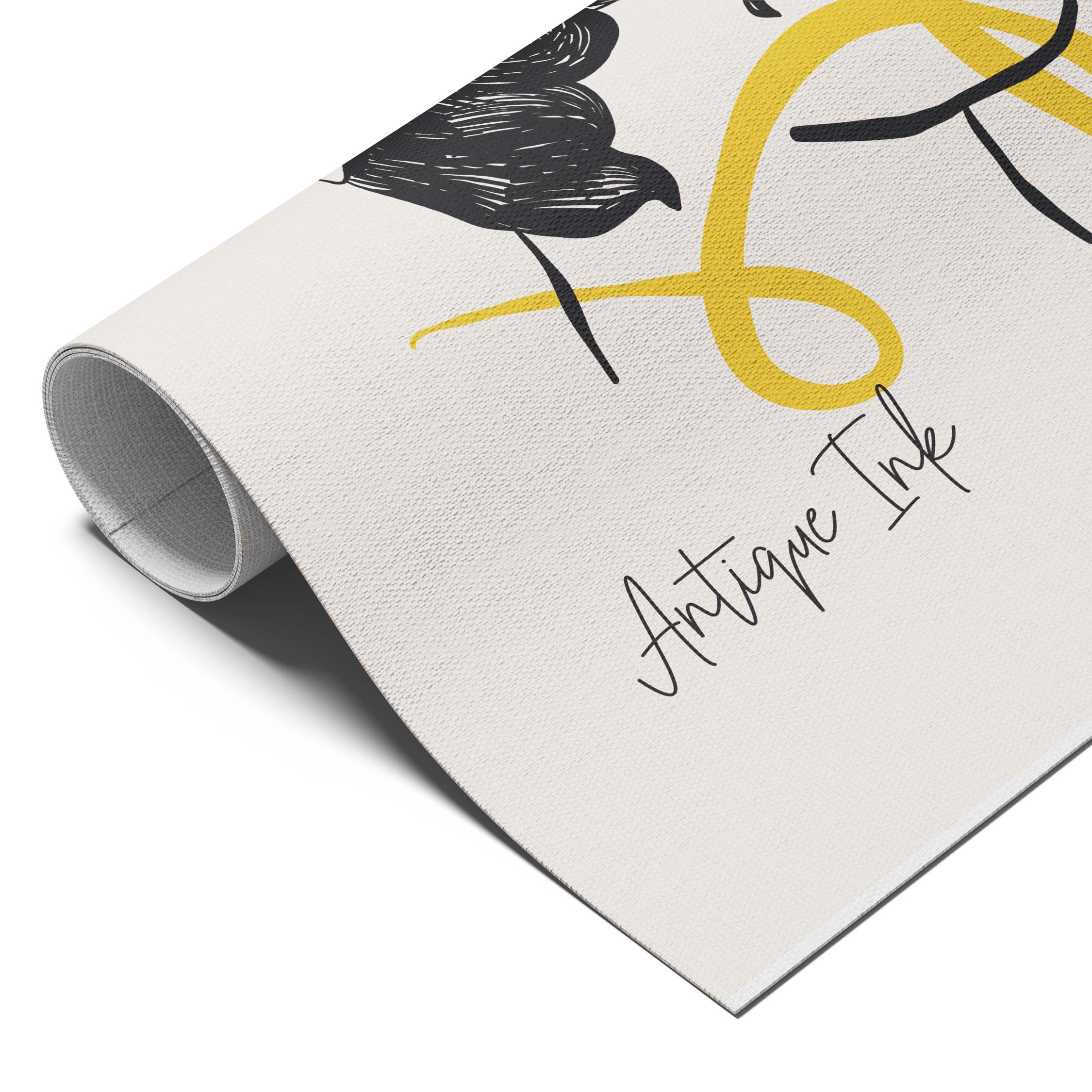 Antique Ink Portrait – Linear Yellow Stroke