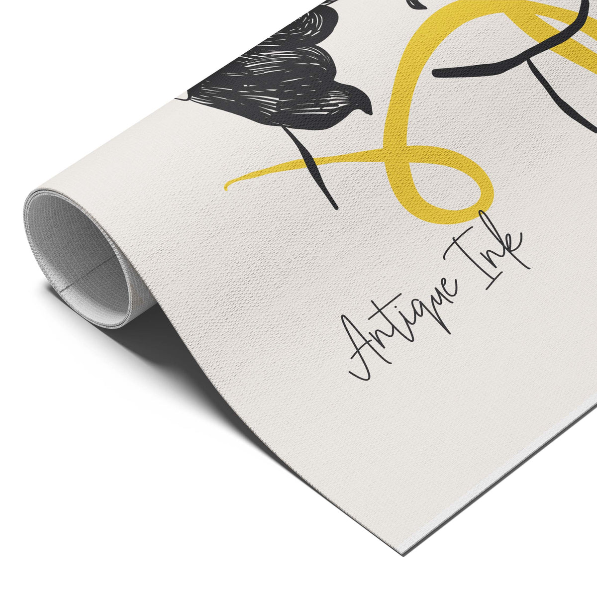 Antique Ink Portrait – Linear Yellow Stroke