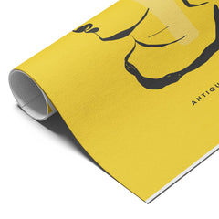 Antique Ink Portrait – Yellow Background