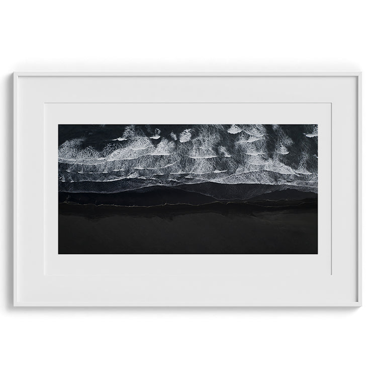 Black Sand Beach with Waves