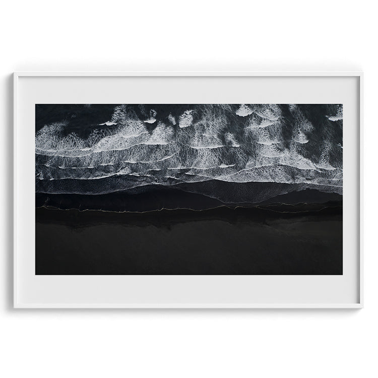 Black Sand Beach with Waves