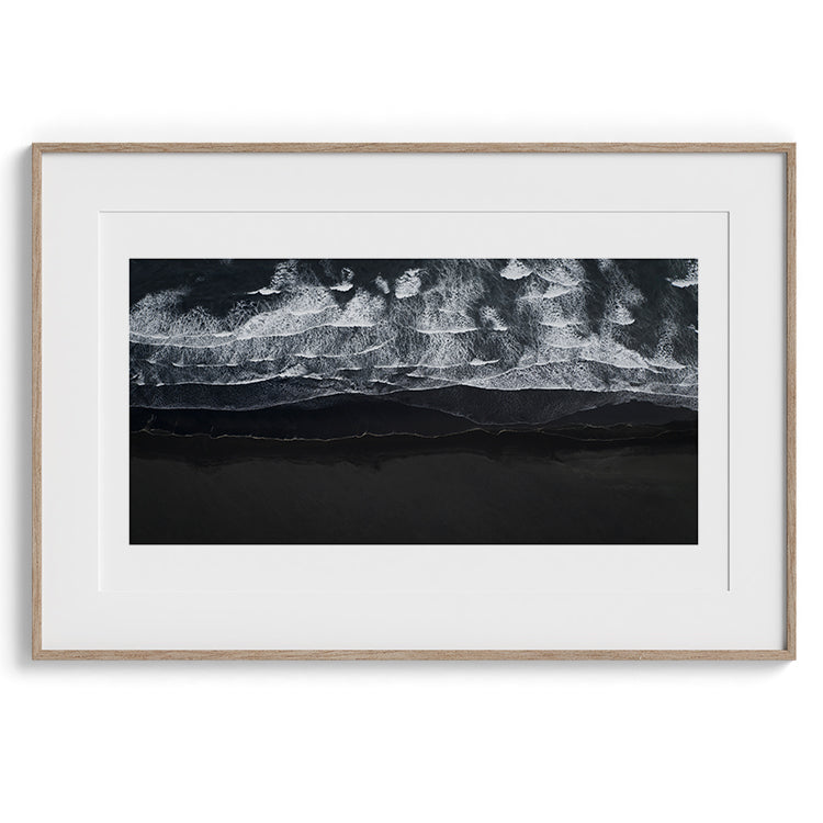 Black Sand Beach with Waves