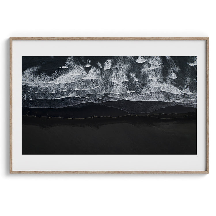 Black Sand Beach with Waves